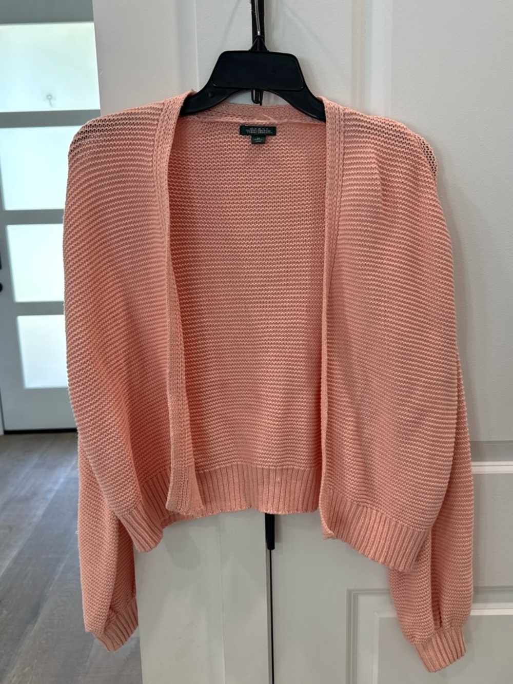 Open-Front Knit Cardigan - Pink